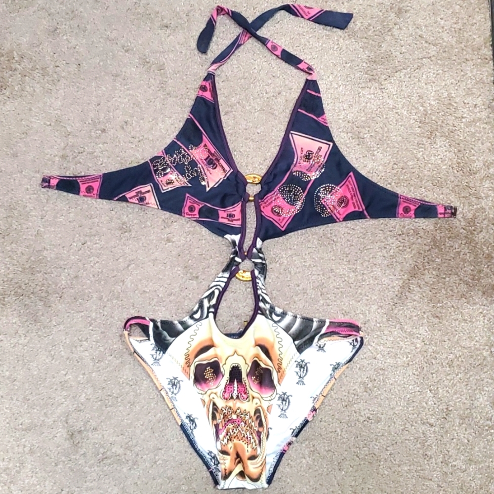 NWT Ed Hardy collection by designer Christian Audigier monokini